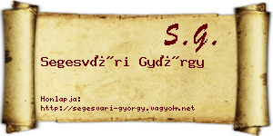 Segesvári György névjegykártya