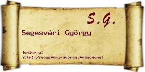 Segesvári György névjegykártya