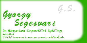 gyorgy segesvari business card